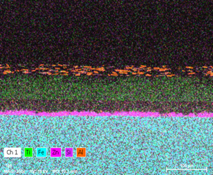 Auto Paint SE Images of outer surface EDS overlay
