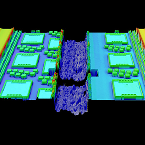 Wafer groove line measurement using SensoPRO plugin by Sensofar