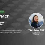 Webinar cover featuring speakers Yifan Jiang, PhD and Tim Schoen discussing advanced X-ray imaging and CT inspection techniques.